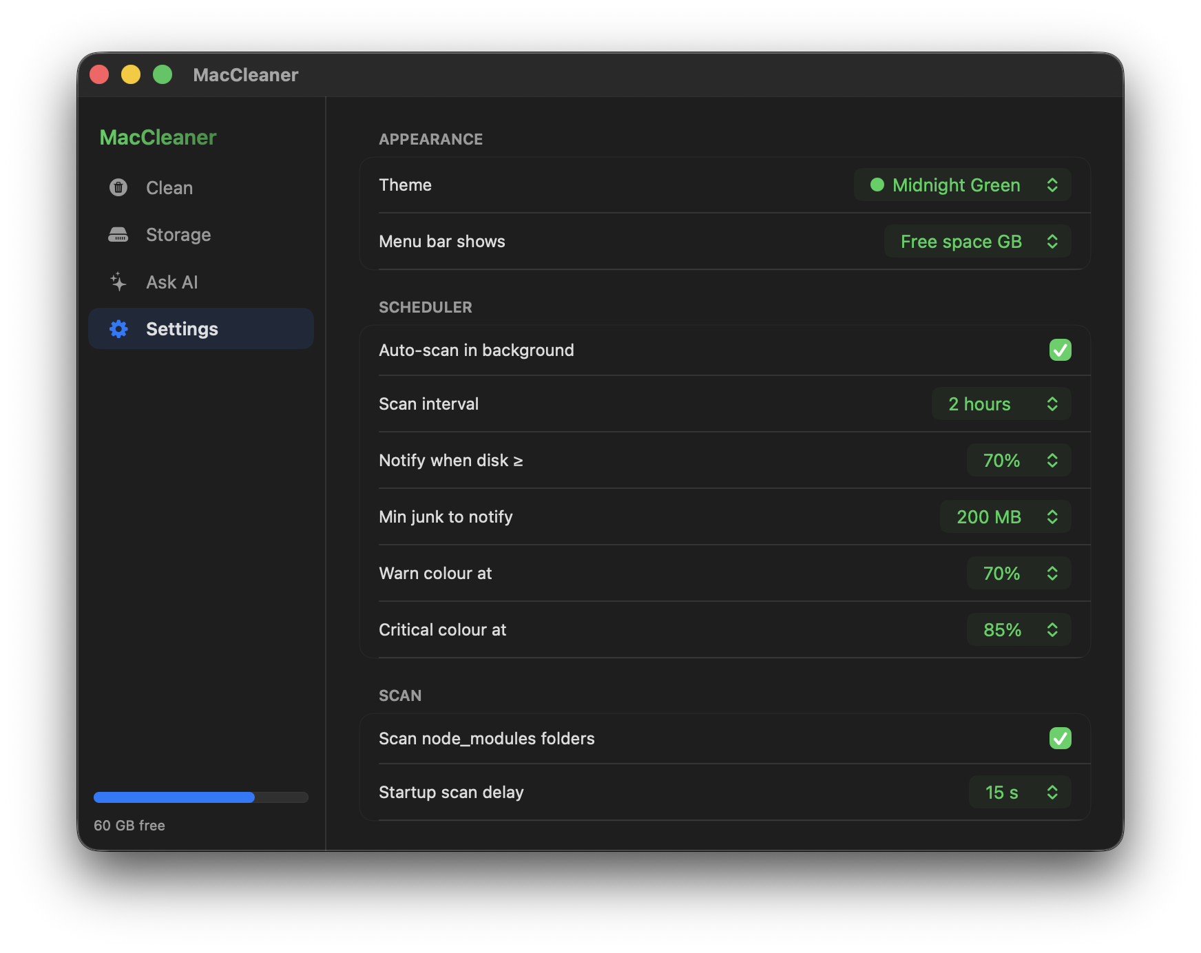 Midnight Green theme
